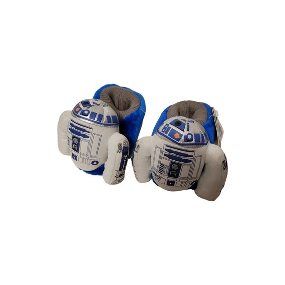 Star Wars R2D2 Slippers Unisex 7/8 Medium White Blue New With Tags - Picture 1 of 3